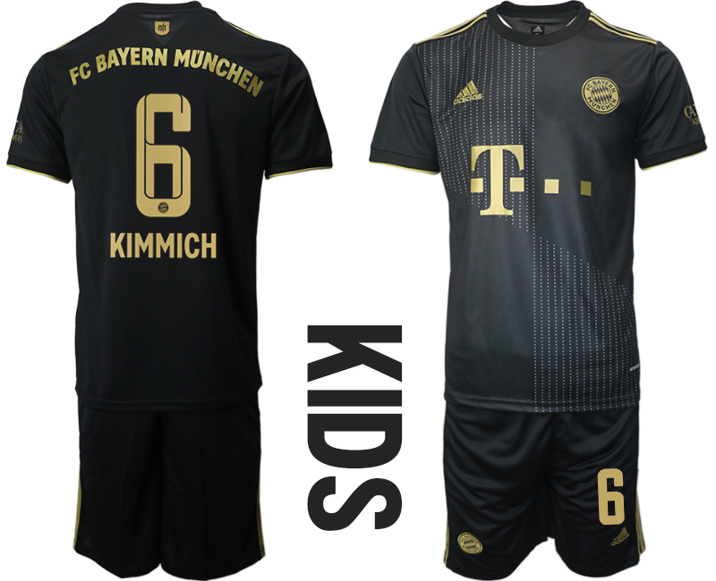 Youth 2021-2022 Club Bayern Munich away black #6 Soccer Jersey